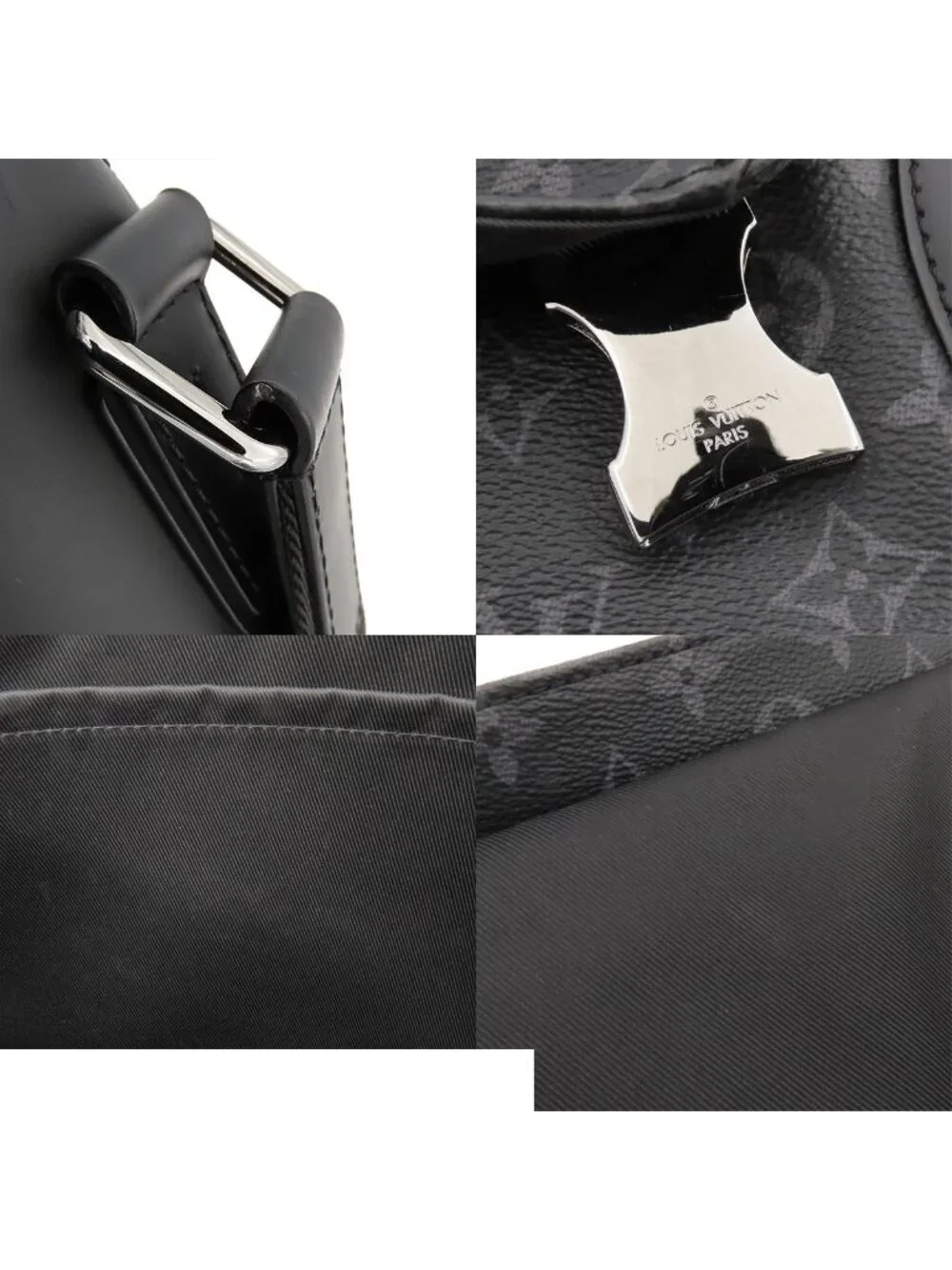 Louis Vuitton Messenger Voyage Black Silver Monogram Eclipse Shoulder Bag
